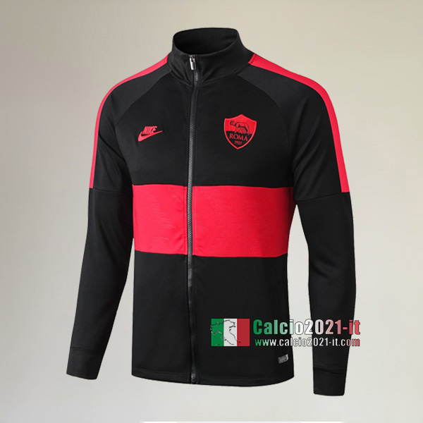 Nuova Del AS Roma Full-Zip Giacca Nera/Rossa Replica 2019/2020 :Calcio2021-it