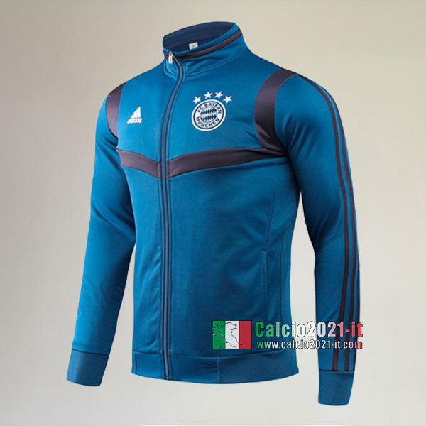 Nuova Del Bayern Monaco Full-Zip Giacca Collare Alto Azzurra Reale Authentic 2019/2020 :Calcio2021-it