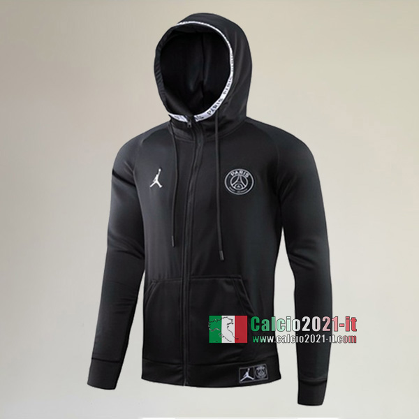 Nuova Del Paris Saint Germain PSG Full-Zip Giacca Cappuccio Hoodie Jordan Nera Thailandia 2019/2020