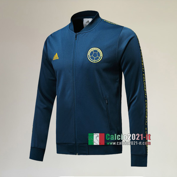 La Nuove Colombia Full-Zip Giacca Azzurra Originale 2019/2020 :Calcio2021-it