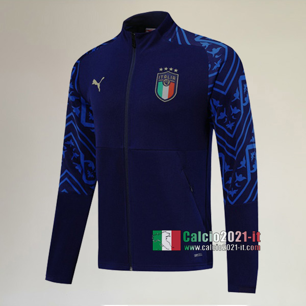 Nuova Del Italia Full-Zip Giacca Azzurra Marino-2 Replica 2019/2020 :Calcio2021-it