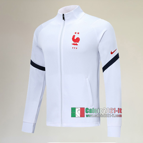 Nuove Del Francia Full-Zip Giacca Bianca Originali 2020/2021 :Calcio2021-it