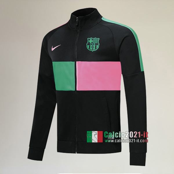 La Nuove FC Barcellona Full-Zip Giacca Nera Verde Rosa Retro 2020/2021 :Calcio2021-it