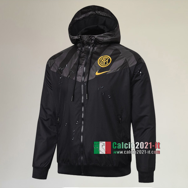 La Nuova Inter Full-Zip Giacca Antivento Nera Originale 2020/2021 :Calcio2021-it