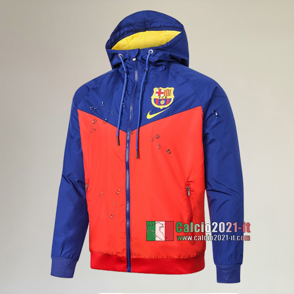 La Nuova FC Barcellona Full-Zip Giacca Antivento Azzurra Arancio Vintage 2020/2021