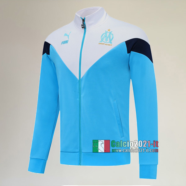 La Nuove Olympique Marsiglia Full-Zip Giacca Azzurra Retro 2020/2021 :Calcio2021-it