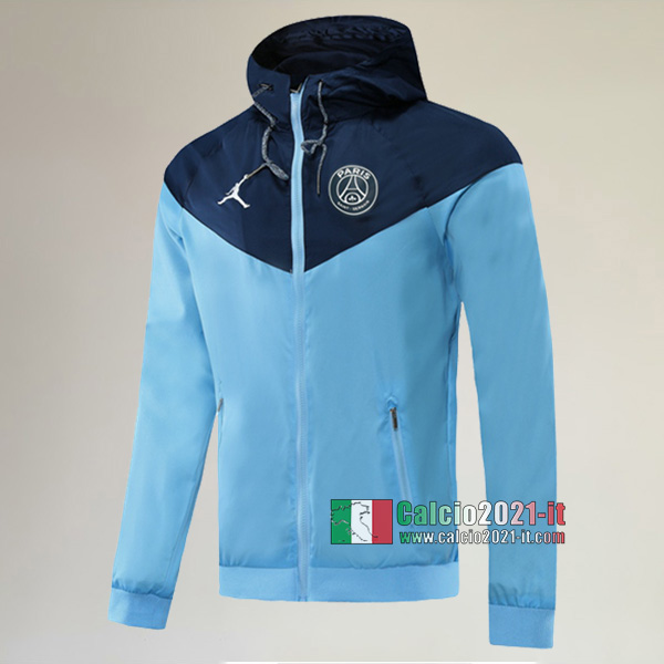 La Nuova Paris Saint Germain PSG Full-Zip Giacca Antivento Azzurra Originale 2020/2021