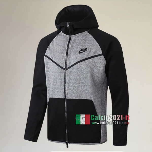 Nuova Del Nike Full-Zip Giacca Cappuccio Hoodie Nera Grigia Replica 2020/2021