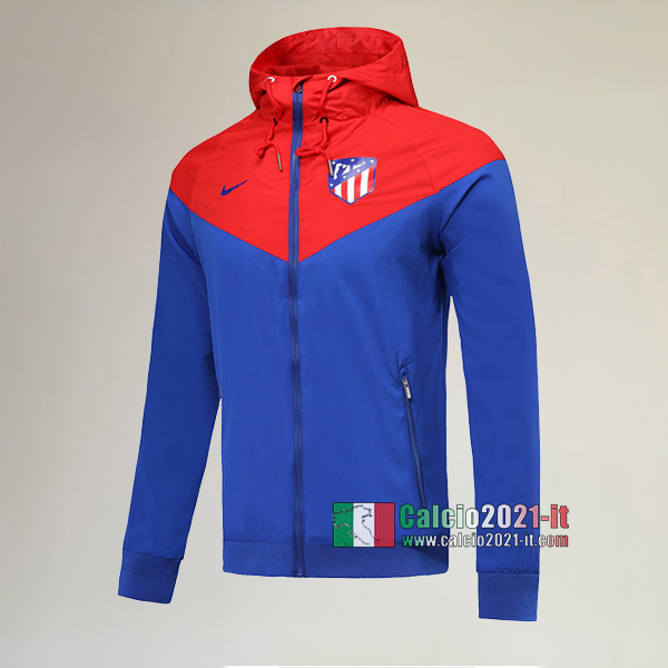 Nuova Del Atletico Madrid Full-Zip Giacca Cappuccio Hoodie Rossa/Azzurra Authentic 2019/2020