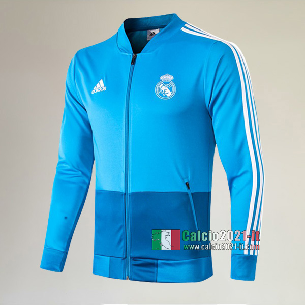 Nuove Del Real Madrid Full-Zip Giacca Azzurra Classiche 2019/2020 :Calcio2021-it