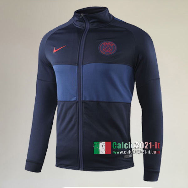 Nuova Del Paris Saint Germain PSG Full-Zip Giacca Azzurra Scuro Replica 2019/2020 :Calcio2021-it