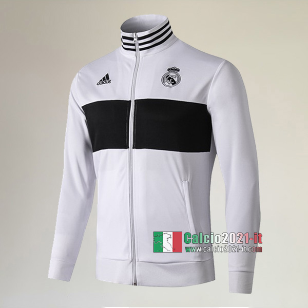 La Nuova Real Madrid Full-Zip Giacca Bianca/Nera Classiche 2019/2020 :Calcio2021-it