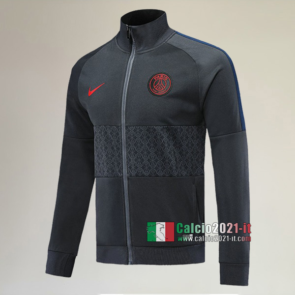 Nuove Del Paris Saint Germain PSG Full-Zip Giacca Grigio Scuro AAA Qualità 2019/2020 :Calcio2021-it