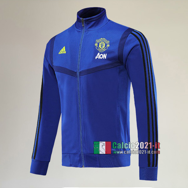 La Nuova Manchester United Full-Zip Giacca Azzurra Originale 2019/2020 :Calcio2021-it