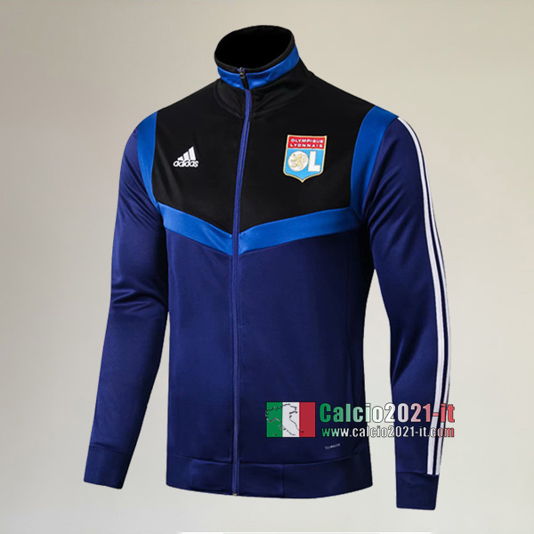 La Nuova Olympique Lione Full-Zip Giacca Azzurra/Nera Classiche 2019/2020 :Calcio2021-it