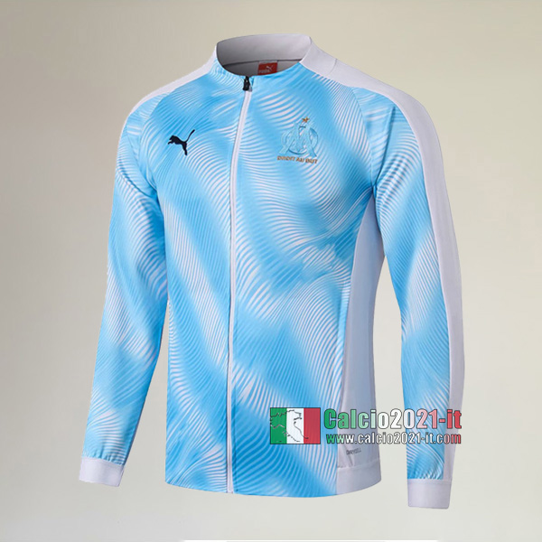 Nuova Del Olympique Marsiglia Full-Zip Giacca Azzurra/Bianca Authentic 2019/2020 :Calcio2021-it