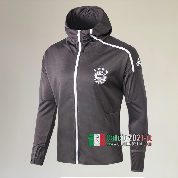 La Nuove Bayern Monaco Full-Zip Giacca Cappuccio Hoodie Grigia Vintage 2019/2020 :Calcio2021-it