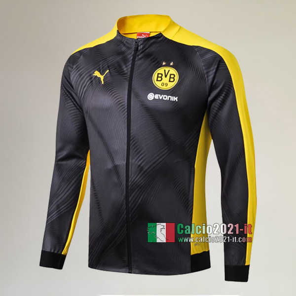 Nuove Del Borussia Dortmund Full-Zip Giacca Grigia/Gialla AAA Qualità 2019/2020 :Calcio2021-it