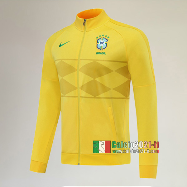 La Nuova Brasile Full-Zip Giacca Gialla Classiche 2020/2021 :Calcio2021-it