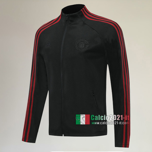 Nuove Del Manchester United Full-Zip Giacca Nera AAA Qualità 2020/2021 :Calcio2021-it