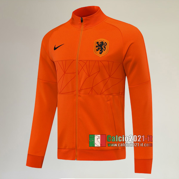 Nuove Del Olanda Full-Zip Giacca Arancio AAA Qualità 2020/2021 :Calcio2021-it