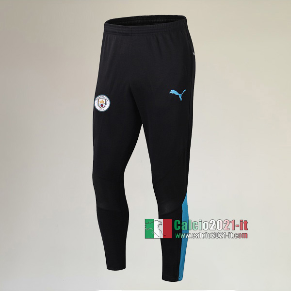 A++ Qualità Nuove Pantaloni Sportiva Manchester City Nera Azzurra 2019/2020