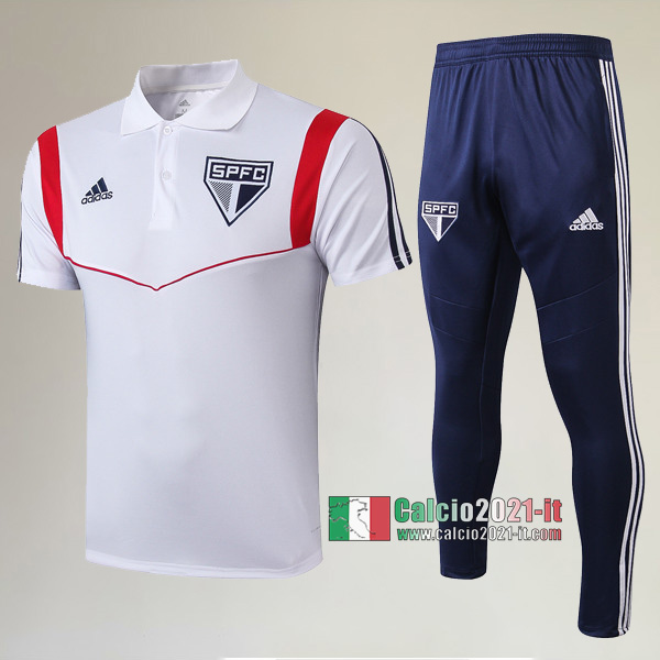 La Nuove Kit Maglietta Polo Sao Paulo FC Manica Corta + Pantaloni Bianca 2019/2020 :Calcio2021-it
