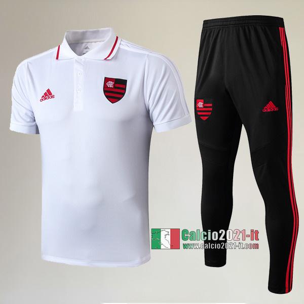 La Nuova Kit Magliette Polo Flamengo Manica Corta + Pantaloni Bianca 2019/2020 :Calcio2021-it