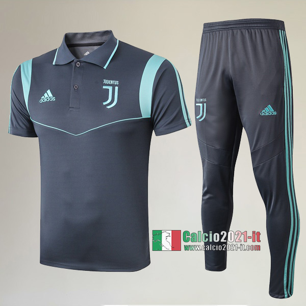 La Nuova Kit Magliette Polo Juventus Turin Manica Corta + Pantaloni Azzurra/Verde 2019/2020 :Calcio2021-it