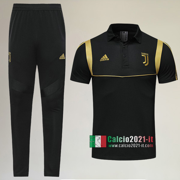 La Nuova Kit Magliette Polo Juventus Turin Manica Corta + Pantaloni Nera/Gialla 2019/2020 :Calcio2021-it