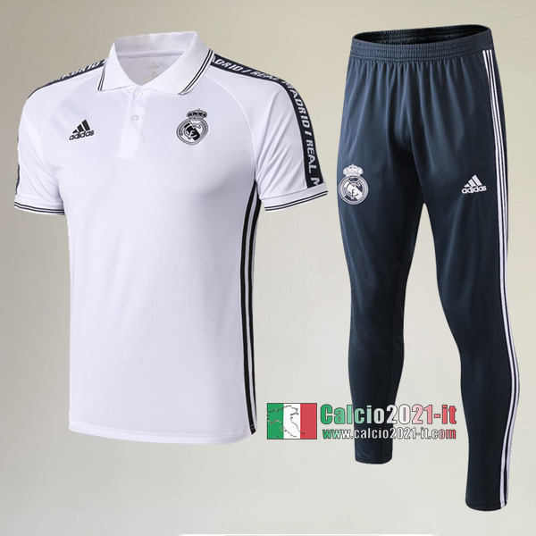La Nuove Kit Maglietta Polo Real Madrid Manica Corta + Pantaloni Bianca 2019/2020 :Calcio2021-it