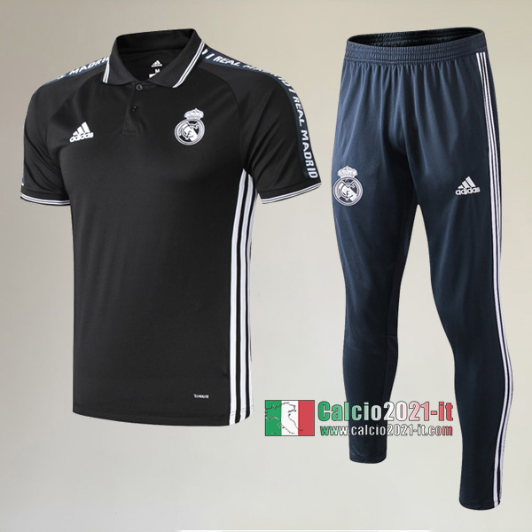 La Nuova Kit Magliette Polo Real Madrid Manica Corta + Pantaloni Nera 2019/2020 :Calcio2021-it
