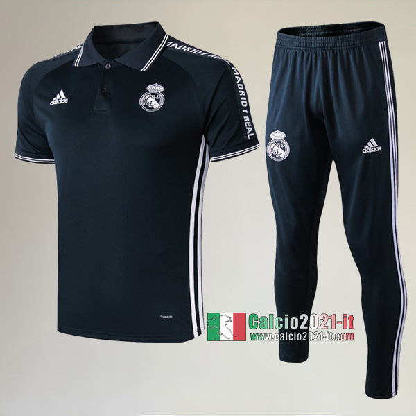 La Nuove Kit Maglietta Polo Real Madrid Manica Corta + Pantaloni Grigio Scuro 2019/2020 :Calcio2021-it
