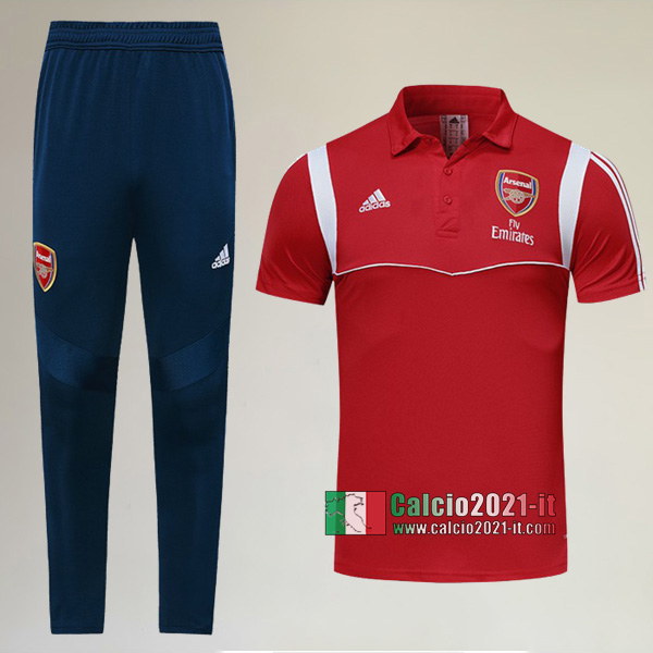 La Nuova Kit Magliette Polo FC Arsenal Manica Corta + Pantaloni Rossa/Bianca 2019/2020 :Calcio2021-it