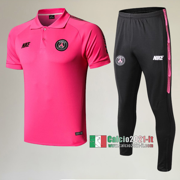 La Nuove Kit Maglietta Polo PSG Paris Saint Germain Manica Corta + Pantaloni Rosa 2019/2020 :Calcio2021-it