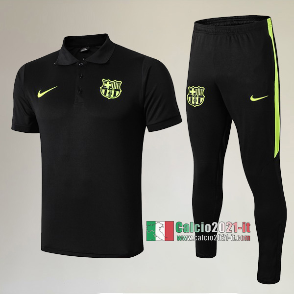 La Nuova Kit Magliette Polo FC Barcellona Manica Corta + Pantaloni Nera 2019/2020 :Calcio2021-it