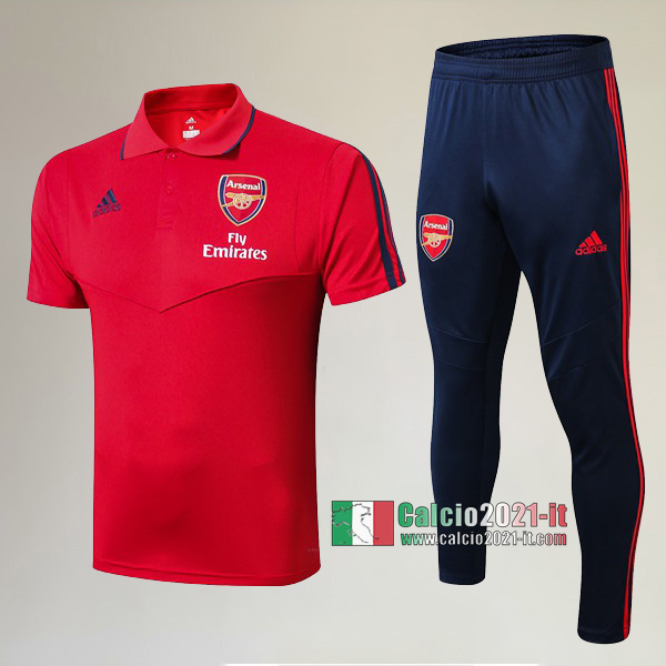 La Nuova Kit Magliette Polo FC Arsenal Manica Corta + Pantaloni Rossa 2019/2020 :Calcio2021-it