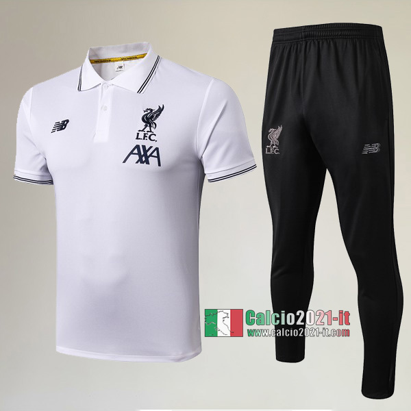 La Nuova Kit Magliette Polo FC Liverpool Manica Corta + Pantaloni Bianca 2019/2020 :Calcio2021-it