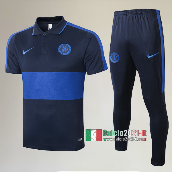 La Nuove Kit Maglietta Polo FC Chelsea Manica Corta + Pantaloni Azzurra Reale 2020/2021 :Calcio2021-it