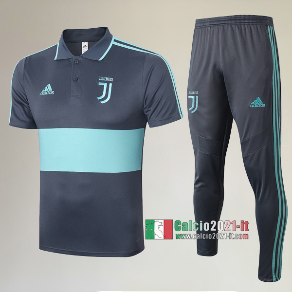 La Nuove Kit Maglietta Polo Juventus Turin Manica Corta + Pantaloni Grigia Azzurra 2020/2021 :Calcio2021-it