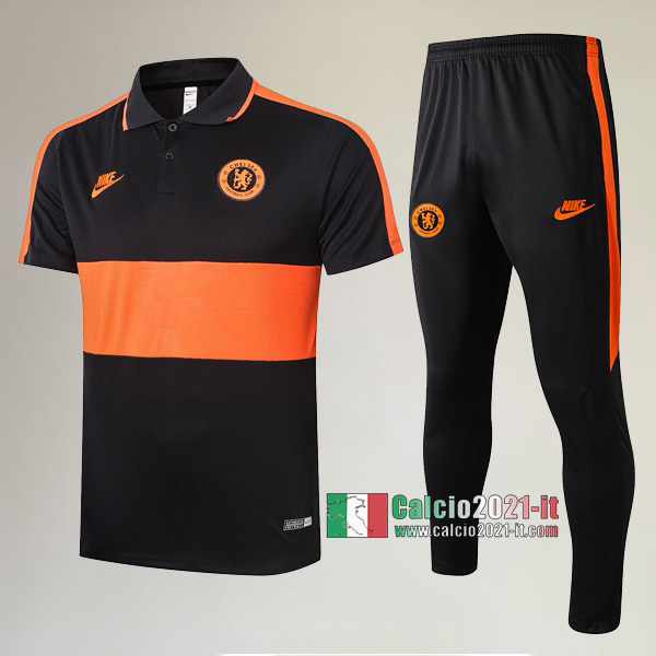 La Nuove Kit Maglietta Polo FC Chelsea Manica Corta + Pantaloni Arancio 2020/2021 :Calcio2021-it