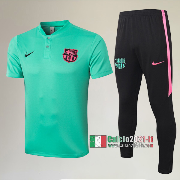 La Nuove Kit Maglietta Polo FC Barcellona Manica Corta + Pantaloni Verde 2020/2021 :Calcio2021-it