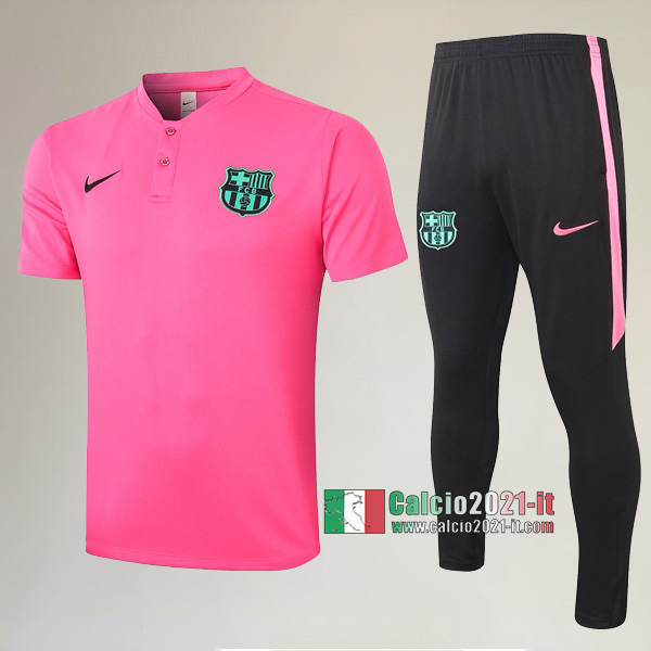 La Nuova Kit Magliette Polo FC Barcellona Manica Corta + Pantaloni Rosa 2020/2021 :Calcio2021-it