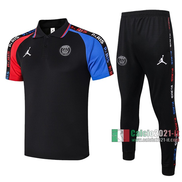 Calcio2021-It: Nuove Maglietta Polo Shirts Paris Saint Germain Jordan Manica Corta Nera Azzurra Rossa 2020/2021