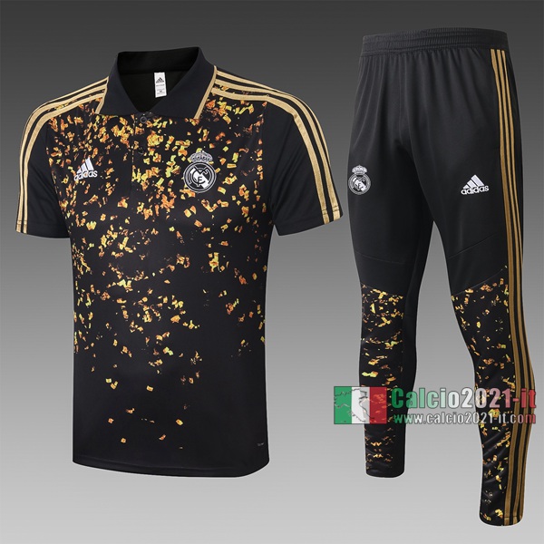 Calcio2021-It: Nuove Ufficiale Maglietta Polo Shirts Real Madrid Manica Corta Nera C412# 2020/2021