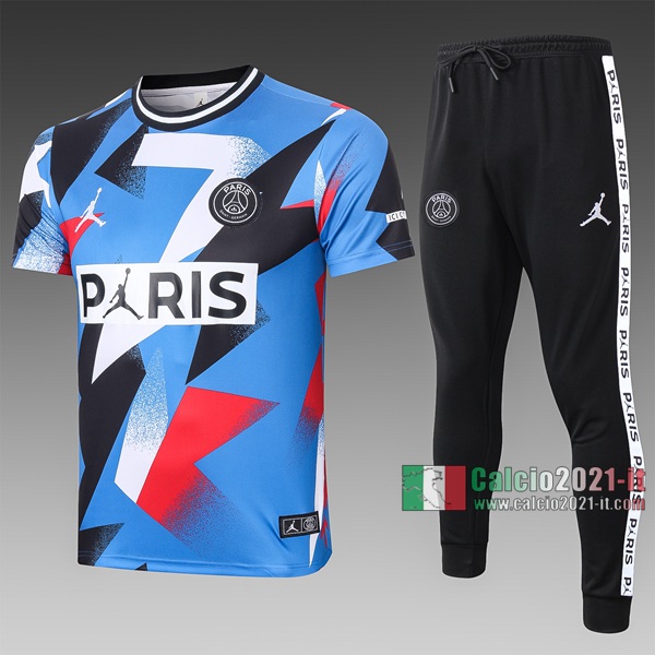 Calcio2021-It: Nuove Ufficiale T Shirt Polo Paris Saint Germain Manica Corta Azzurra C416# 2020/2021