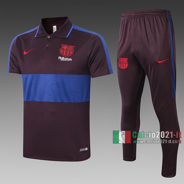 Calcio2021-It: Nuova Originale Maglietta Polo Shirts Fc Barcellona Manica Corta Azzurra C419# 2020/2021