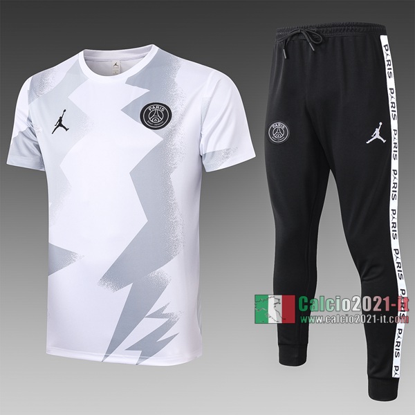 Calcio2021-It: Nuova Classiche T Shirt Polo Paris Saint Germain Manica Corta Bianca C429# 2020/2021
