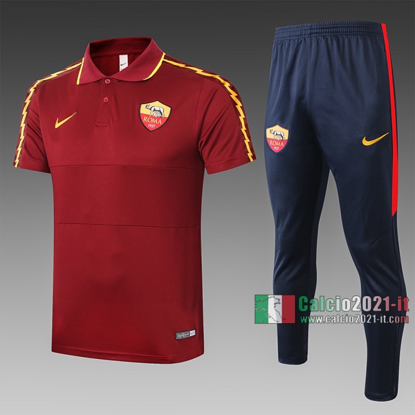Calcio2021-It: Nuova Maglietta Polo Shirts As Roma Manica Corta Scarlatto C433# 2020/2021