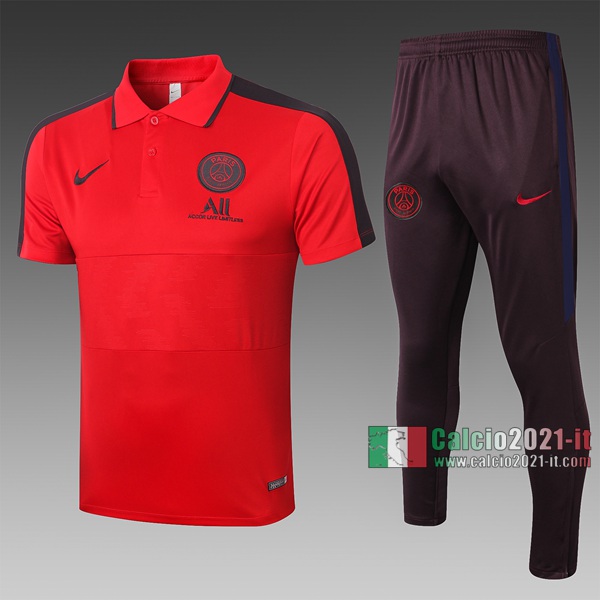 Calcio2021-It: Nuova Maglietta Polo Shirts Paris Saint Germain Manica Corta Rossa C442# 2020/2021